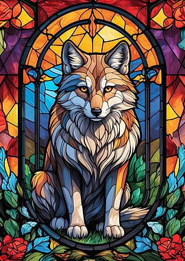 Wolf Stained Glass