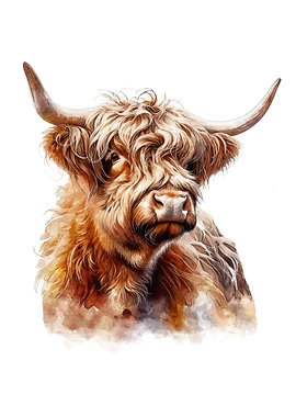 Highland Cow Watercolor