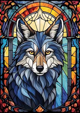 Wolf Stained Glass