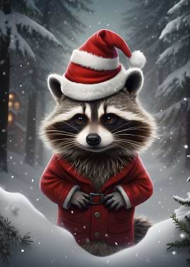 Funny raccoon xmas