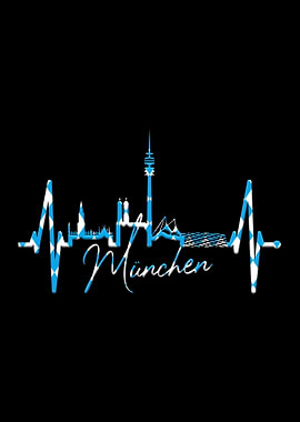 Munich Skyline Heartbeat