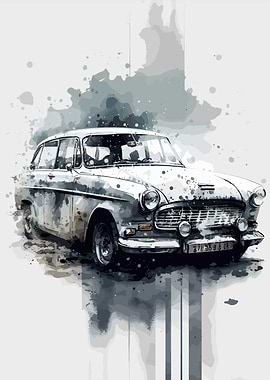 Beautiful Watercolor Car