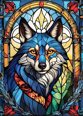 Wolf Stained Glass