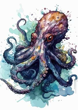 Kraken Watercolor