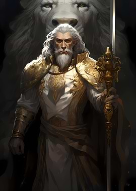 Warrior King with Lion