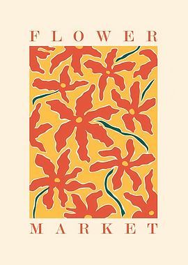 Flower market Red yellow