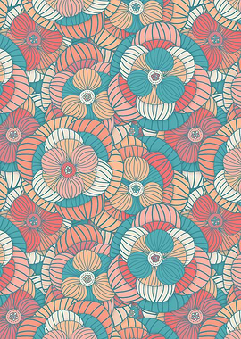 Peach Bold Floral Pattern