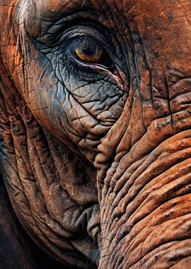 Elephant Closeup Face