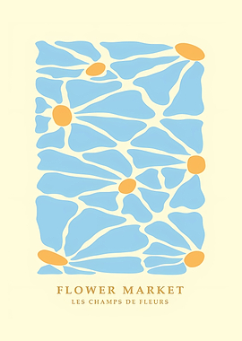 Flower market AbstractBlue