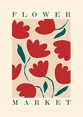 Flower market Red tulips