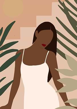 Modern Woman in garden