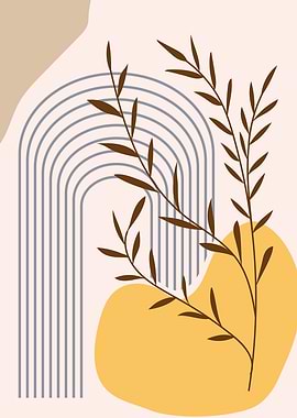 Modern botanical abstract