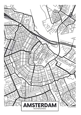 minimalistic amsterdam map