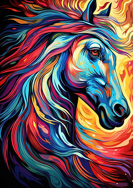 Flowing horses mane