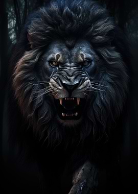 Black Lion Portrait