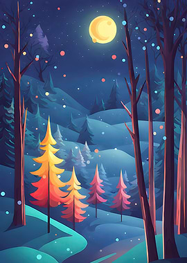 Colorful Solstice Snowfall