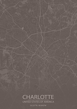 Charlotte Grey Brown Map