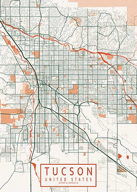 Tucson City Map Bohemian