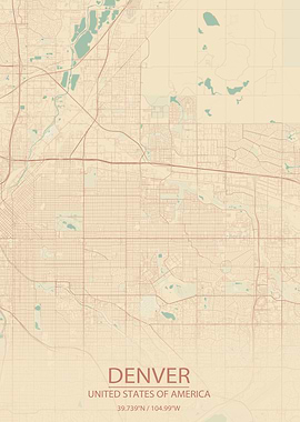 Denver Colorado VintageMap