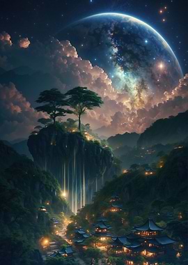 Asian fantasy village