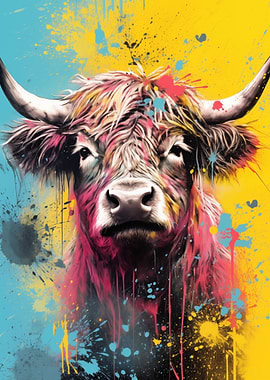 Highlander Cow Pop Art