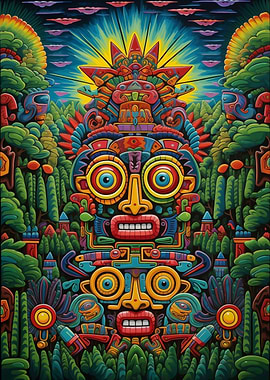Jungle Totem Huichol Art