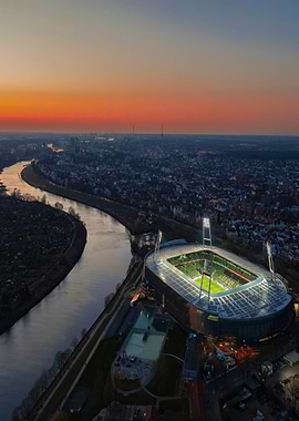 Bremen stadion bei nacht