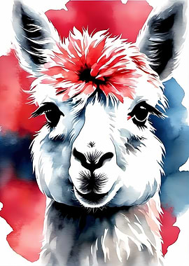 Watercolor Alpaca