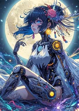 Cyber girl in the night