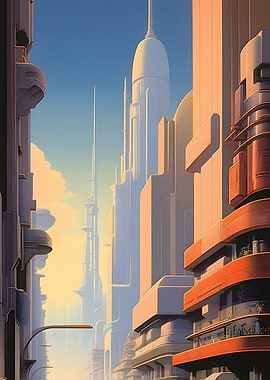 Retro Futuristic Cityscape
