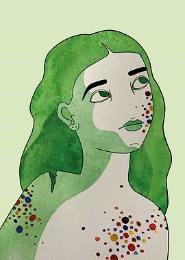 Green Woman Portrait