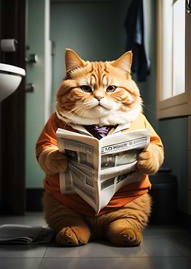 Cute Orange Fat Cat