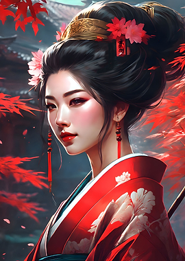 Beautiful Japanese geisha
