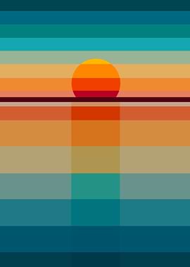Geometric sunset
