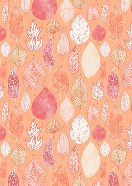 Peach Leafy Pattern