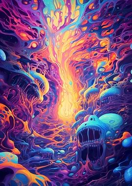 Psychedelic intense trip