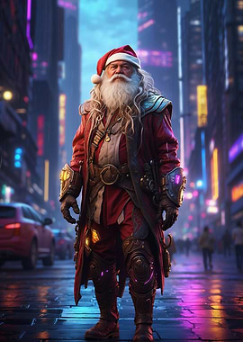 Santa Claus cyberpunk