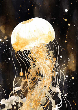 Jelly Fish Gold Decor
