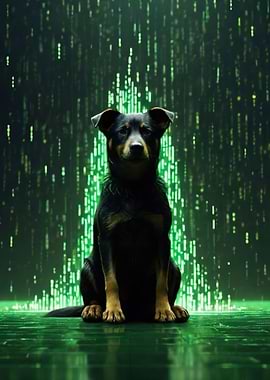 Matrix Dog Portrait