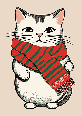 Cute Winter Cat Poster