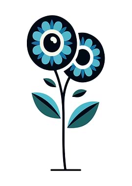 Abstract Blue Flower