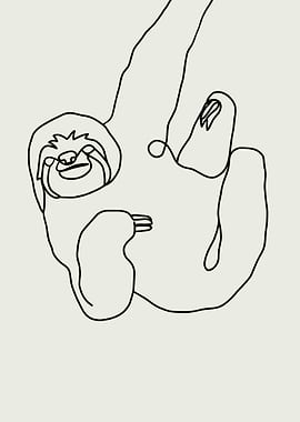 Line Art Sloth Boho