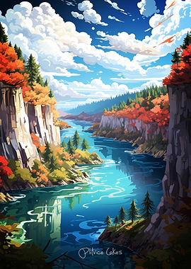 Plitvice Lakes Painting