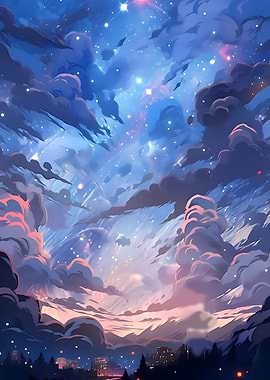 Starry night painting