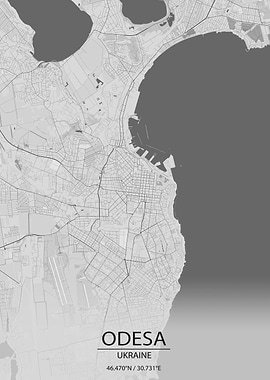 Odesa Ukraine LightGreyMap