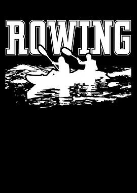 Rowing crew in a canoe