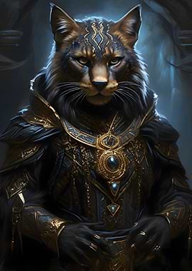 black and gold cat