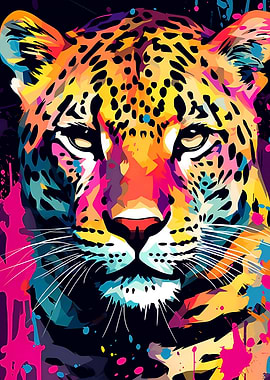 Beautiful Jaguar Pop Art