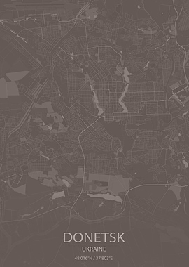 Donetsk Ukraine Brown Map