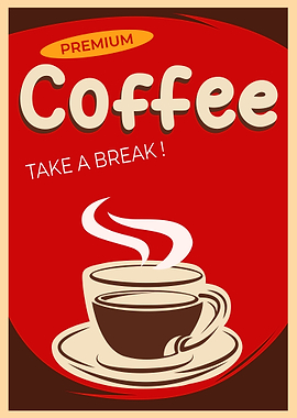 Premium Coffee Retro Style